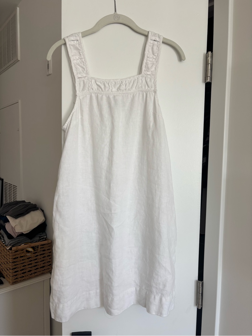 White Linen Square-Neck Madewell Sundress